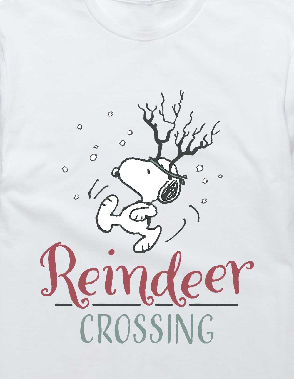 PEANUTS Reindeer Crossing Unisex Tee - WHITE