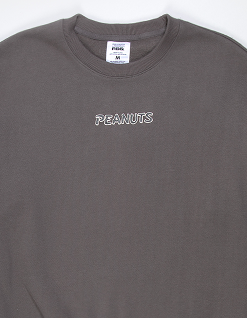 RSQ x Peanuts Together Mens Oversized Crewneck Sweatshirt - DARK GRAY