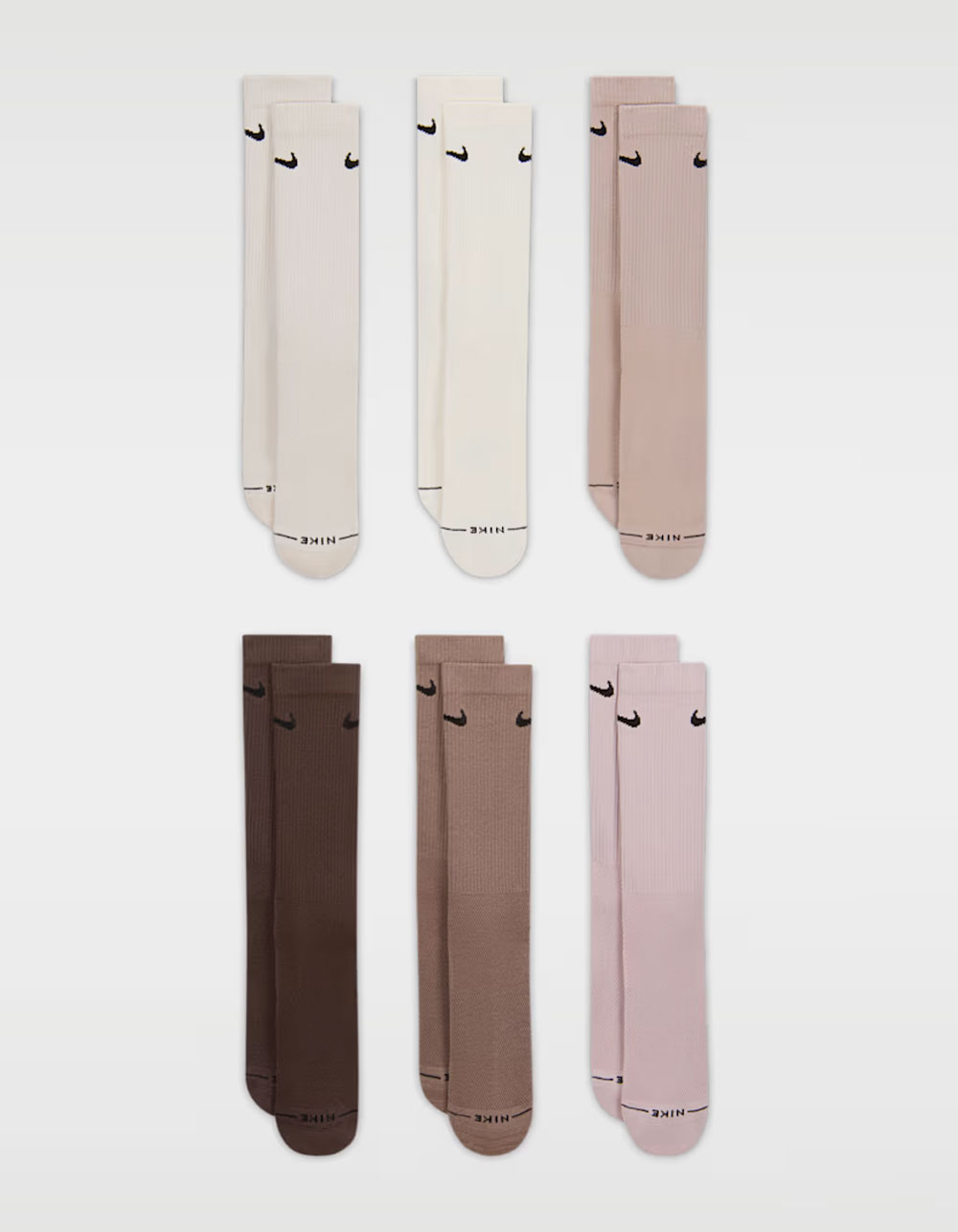 NIKE Everyday Elevated 6 Pack Crew Socks