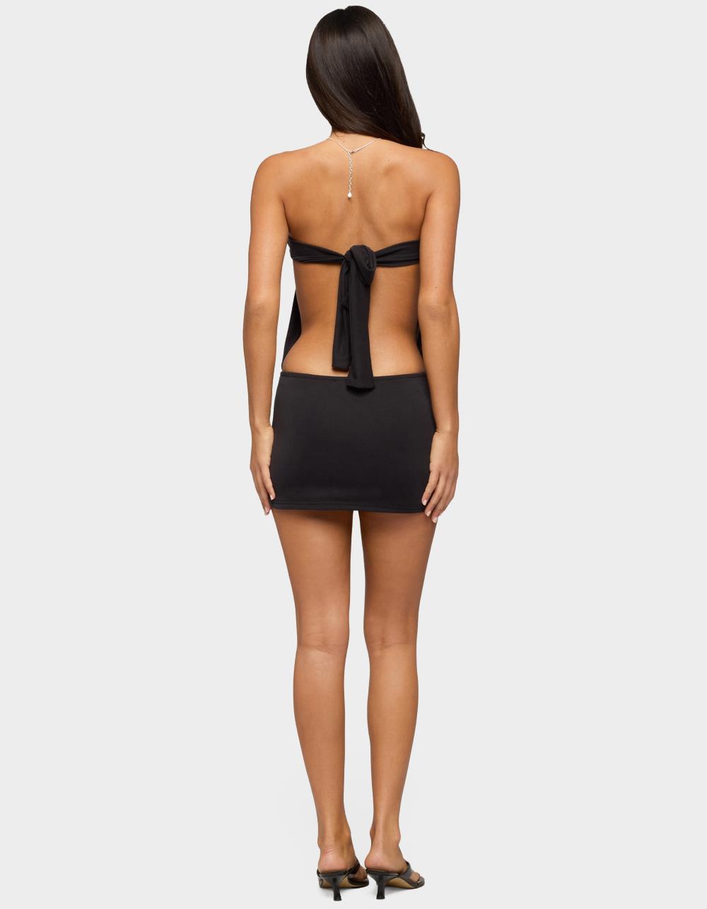 EDIKTED Alannah Backless Strapless Mini Dress - BLACK