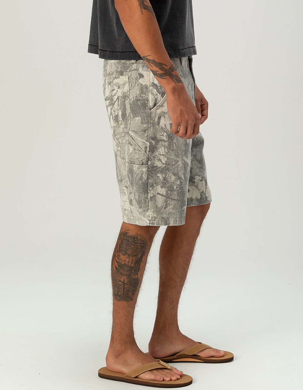 RSQ Mens Loose Twill Carpenter Shorts - LIGHT CAMO