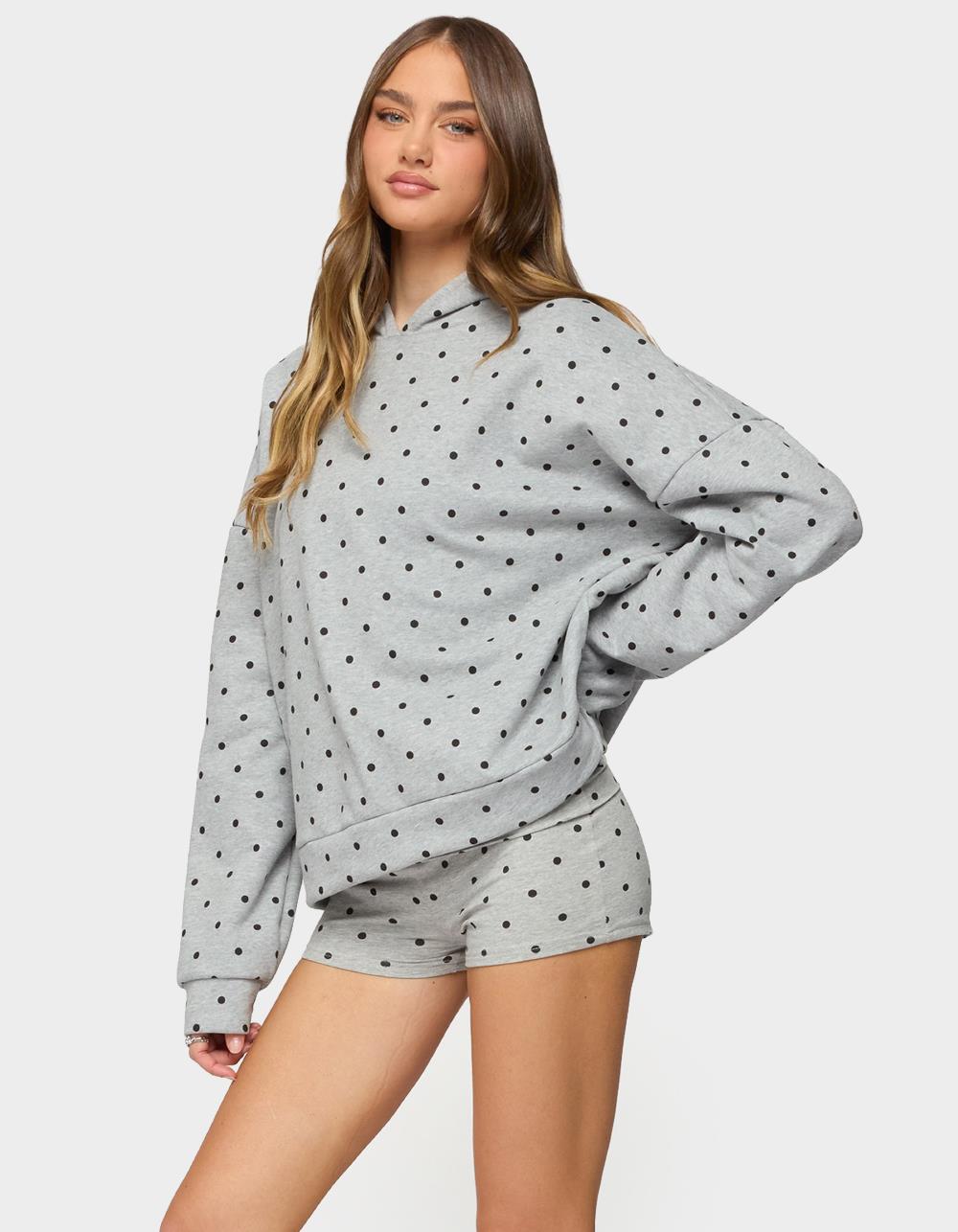 EDIKTED Chelsie Polka Dot Hoodie - GRAY