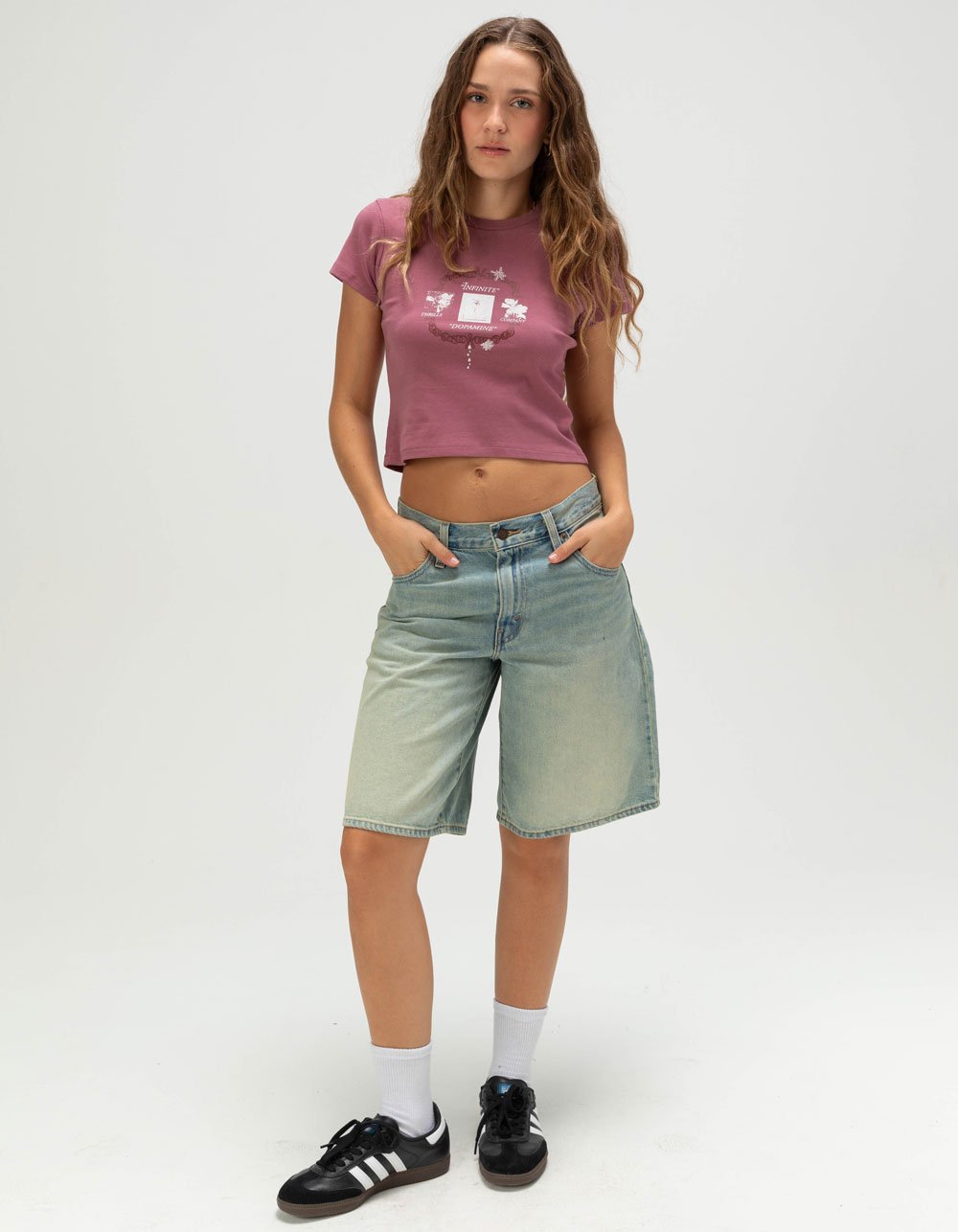 THRILLS Dopamine Womens Baby Tee - BERRY