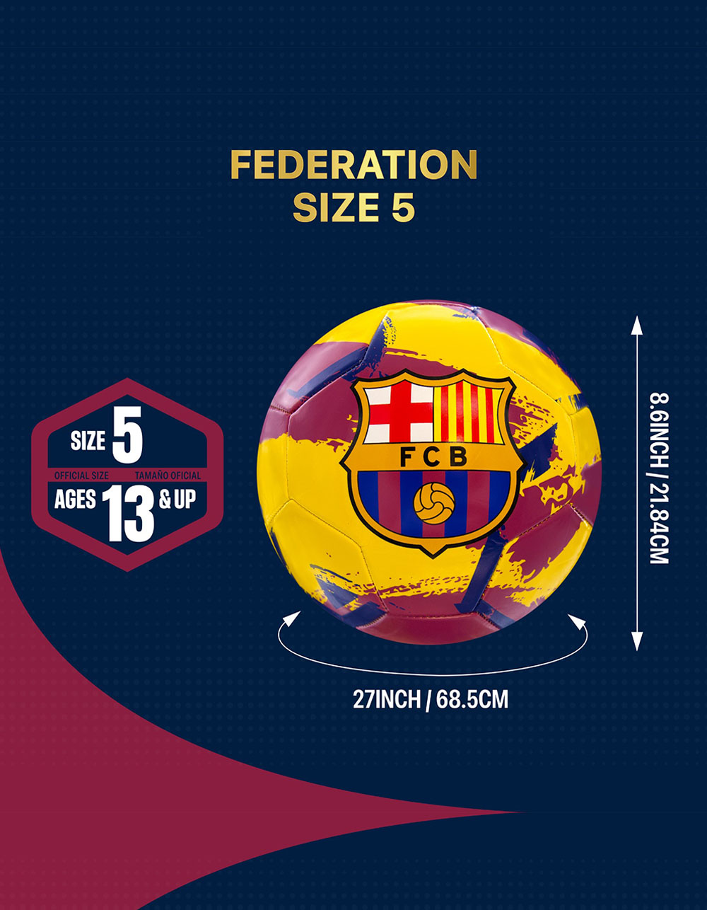FC BARCELONA Soccer Ball - YELLOW