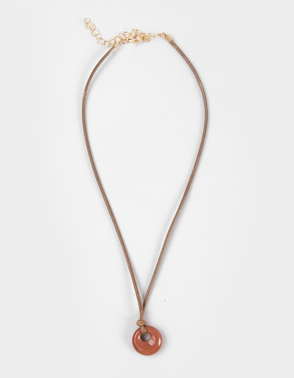 FULL TILT Acrylic Corded Circle Necklace - BROWN