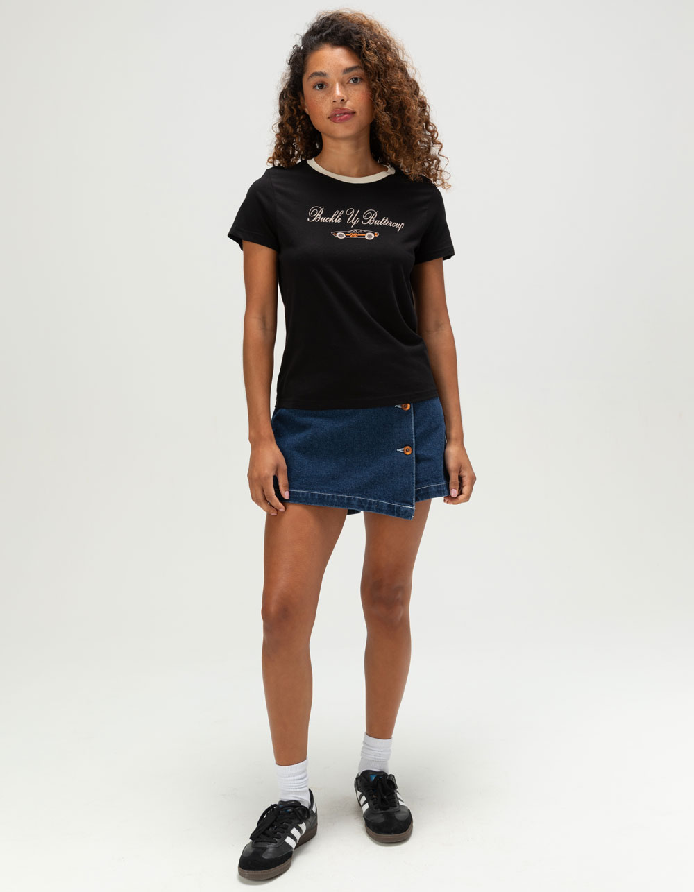 BRIXTON Buckle Up Womens Fitted Tee - BLK/WHT