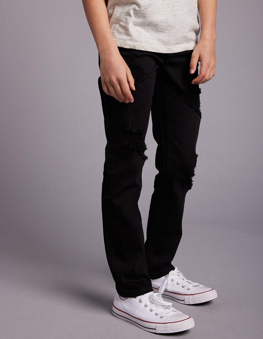 RSQ Boys Super Skinny Jeans - BLACK DESTRUCT