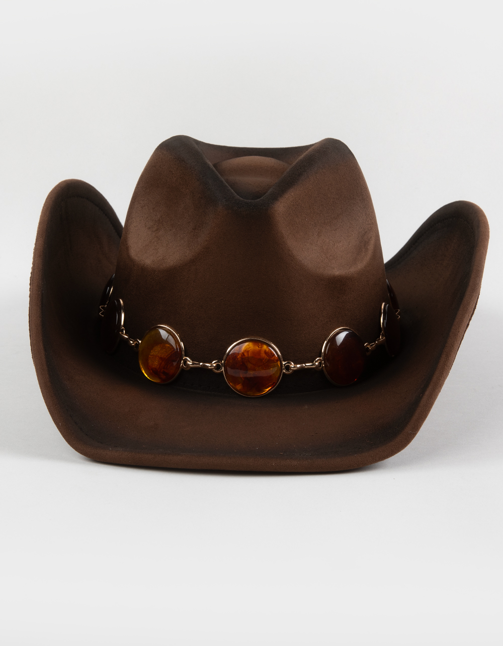Concho Belt Womens Cowboy Hat - BROWN