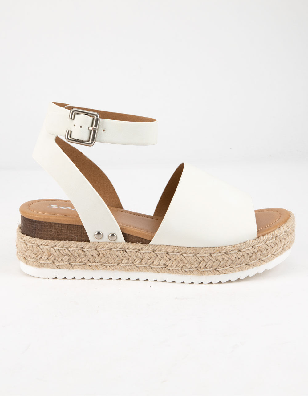 SODA Topic White Womens Espadrille Flatform Sandals - WHITE | Tillys