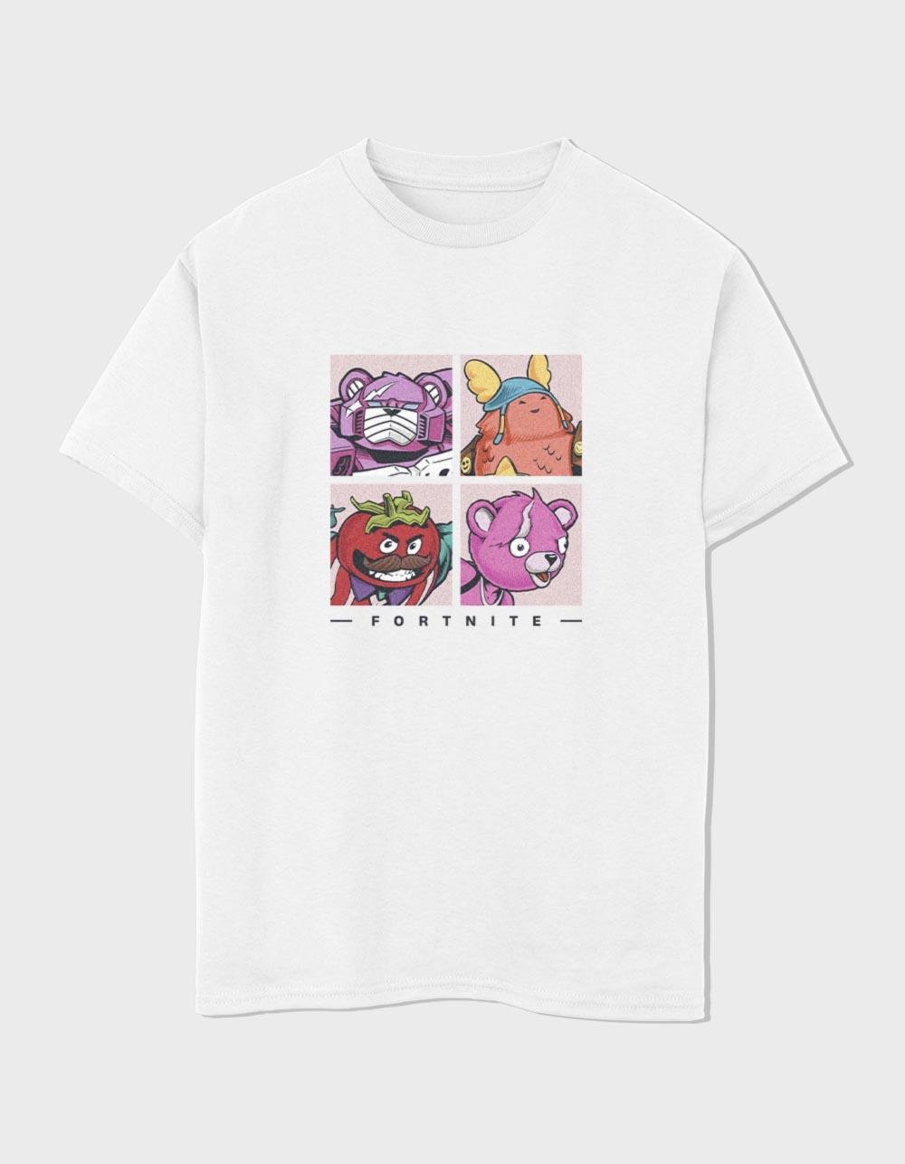 FORTNITE Square Characters Unisex Kids Tee - WHITE