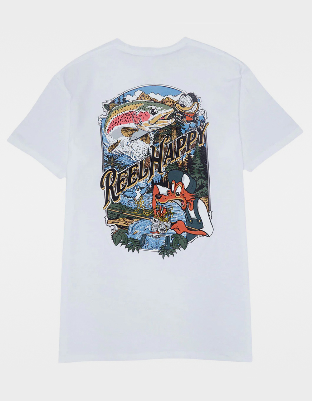 REEL HAPPY Birds Nest Mens Tee - WHITE