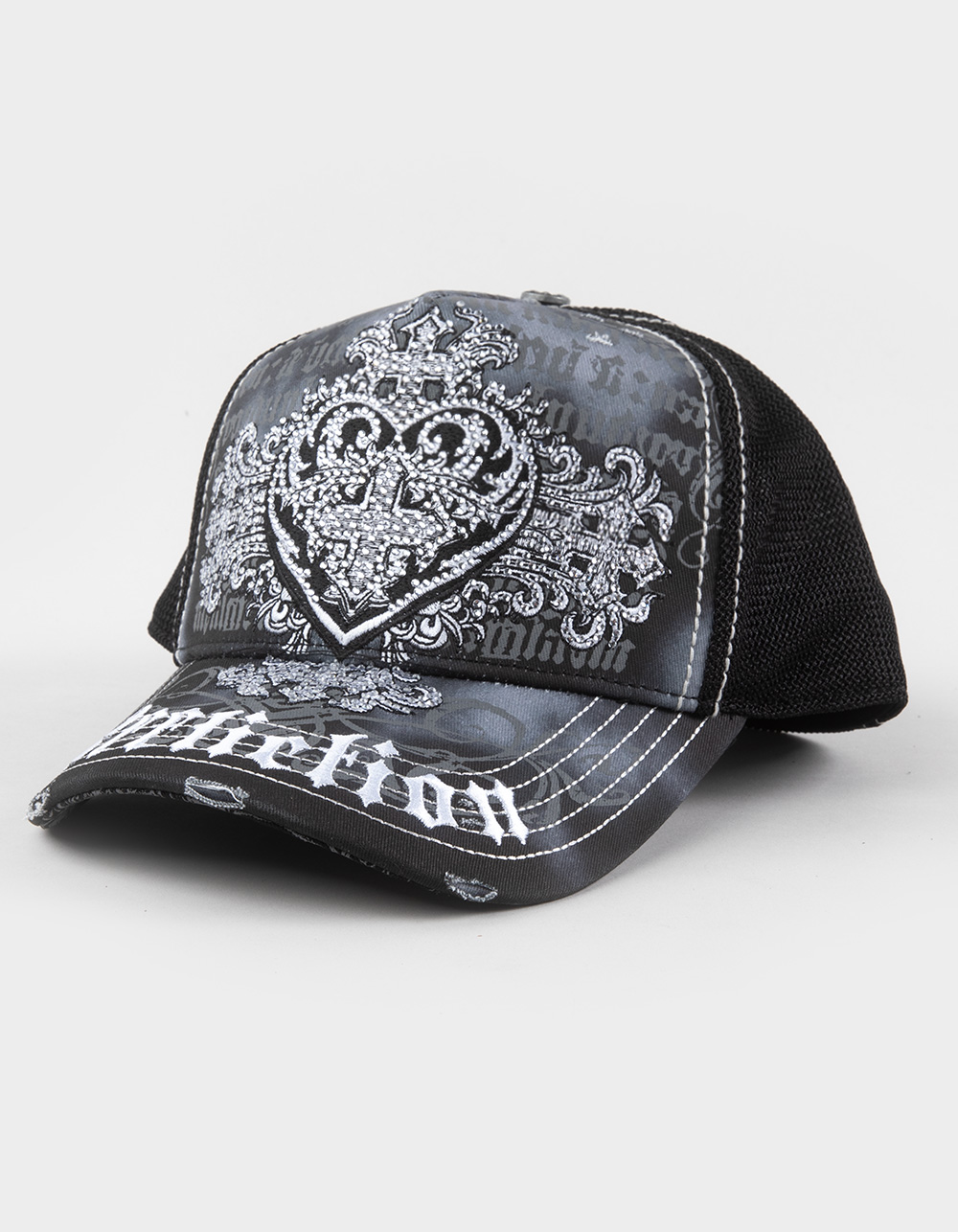 AFFLICTION Ink Womens Trucker Hat - BLACK