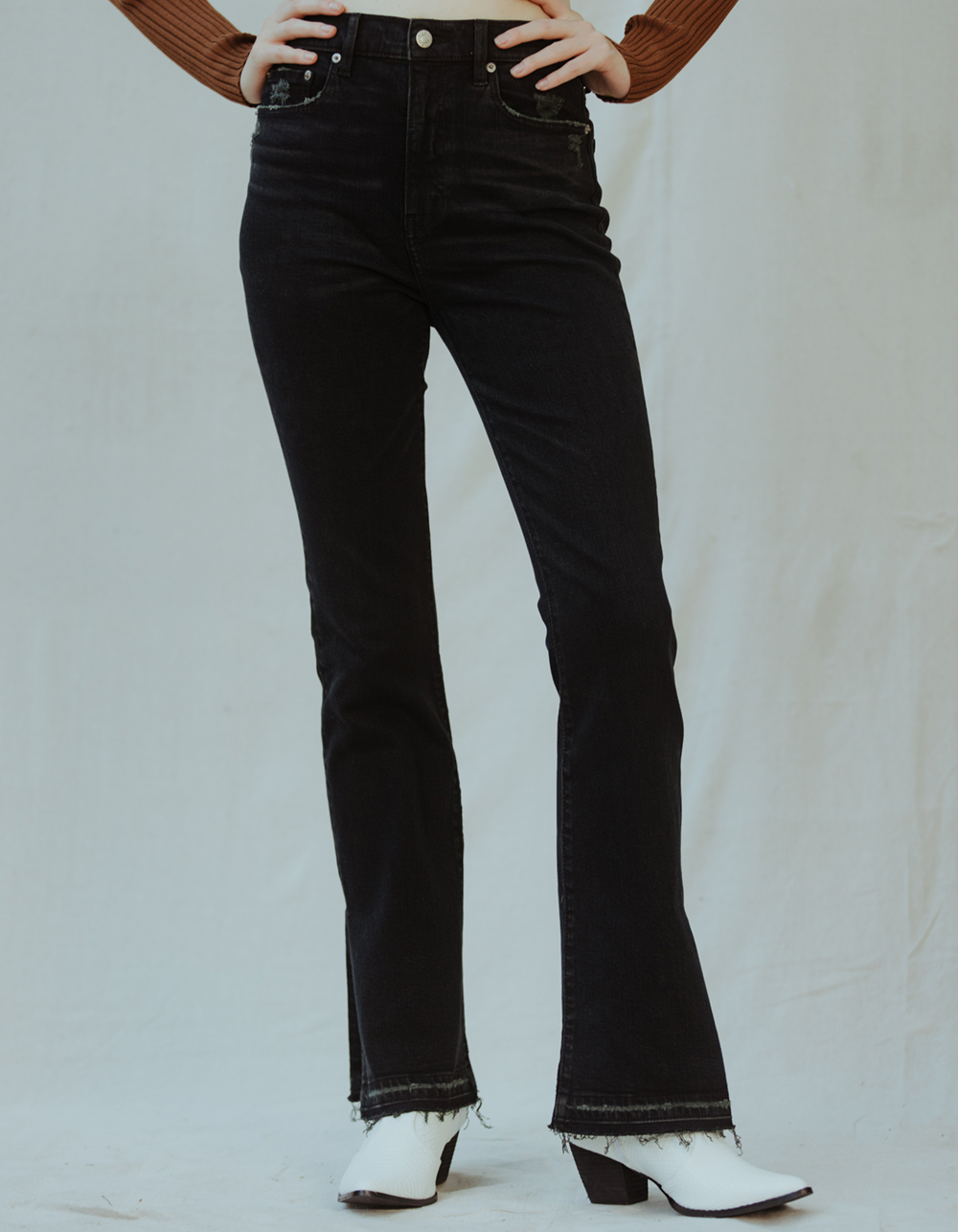 DAZE DENIM GoGetter Side Slit Womens Jeans BLACK DENIM Tillys