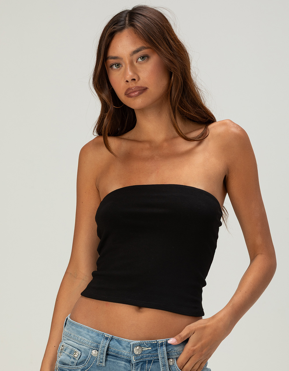 HEART & HIPS Womens Tube Top - BLACK
