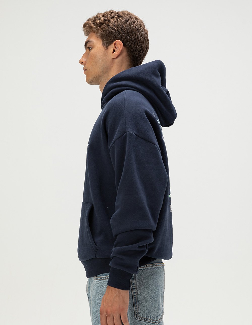 RSQ x Peanuts Snoopy Ski Club Mens Hoodie - NAVY