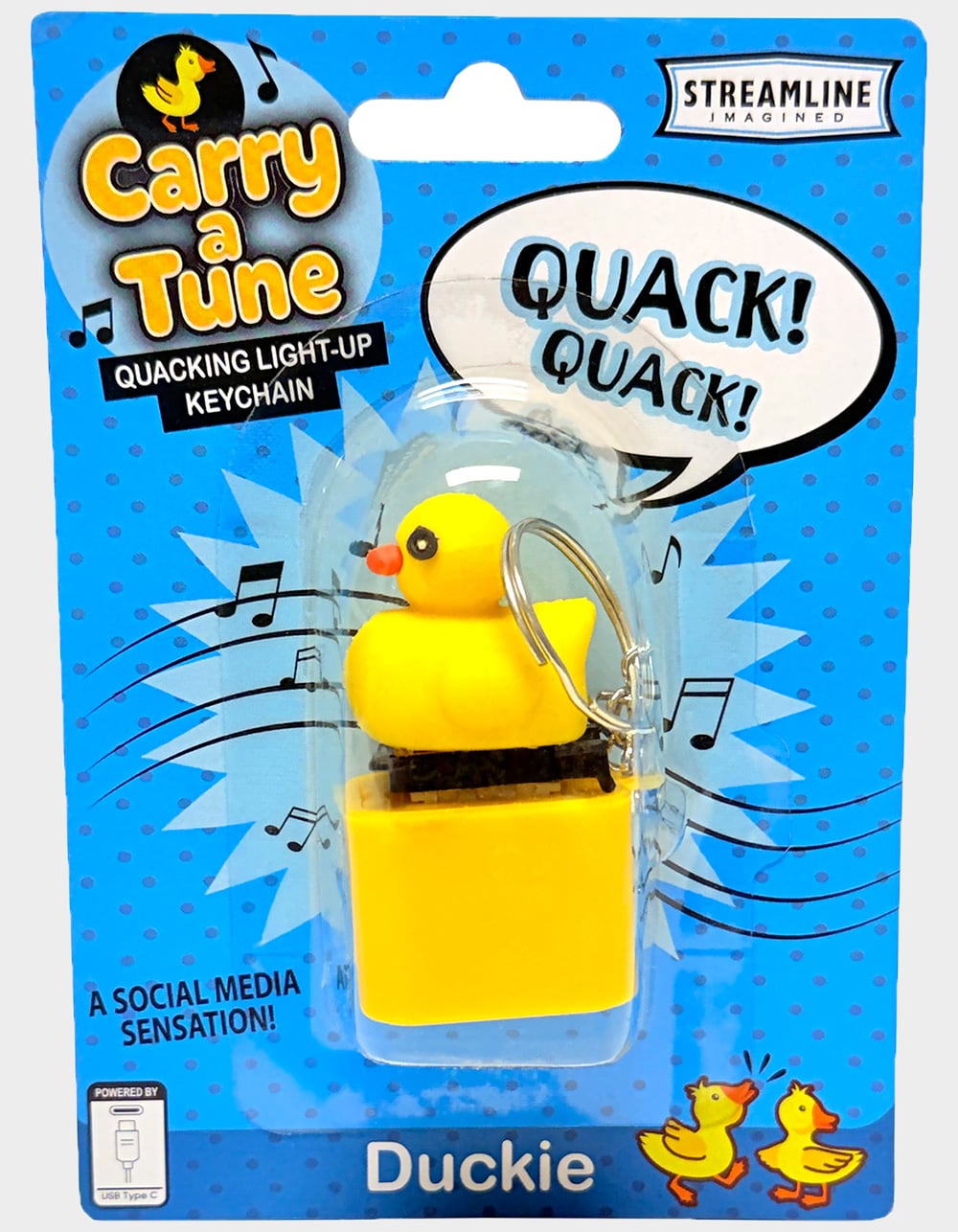 Duck Rechargeable Clicker Keychain - YELLOW