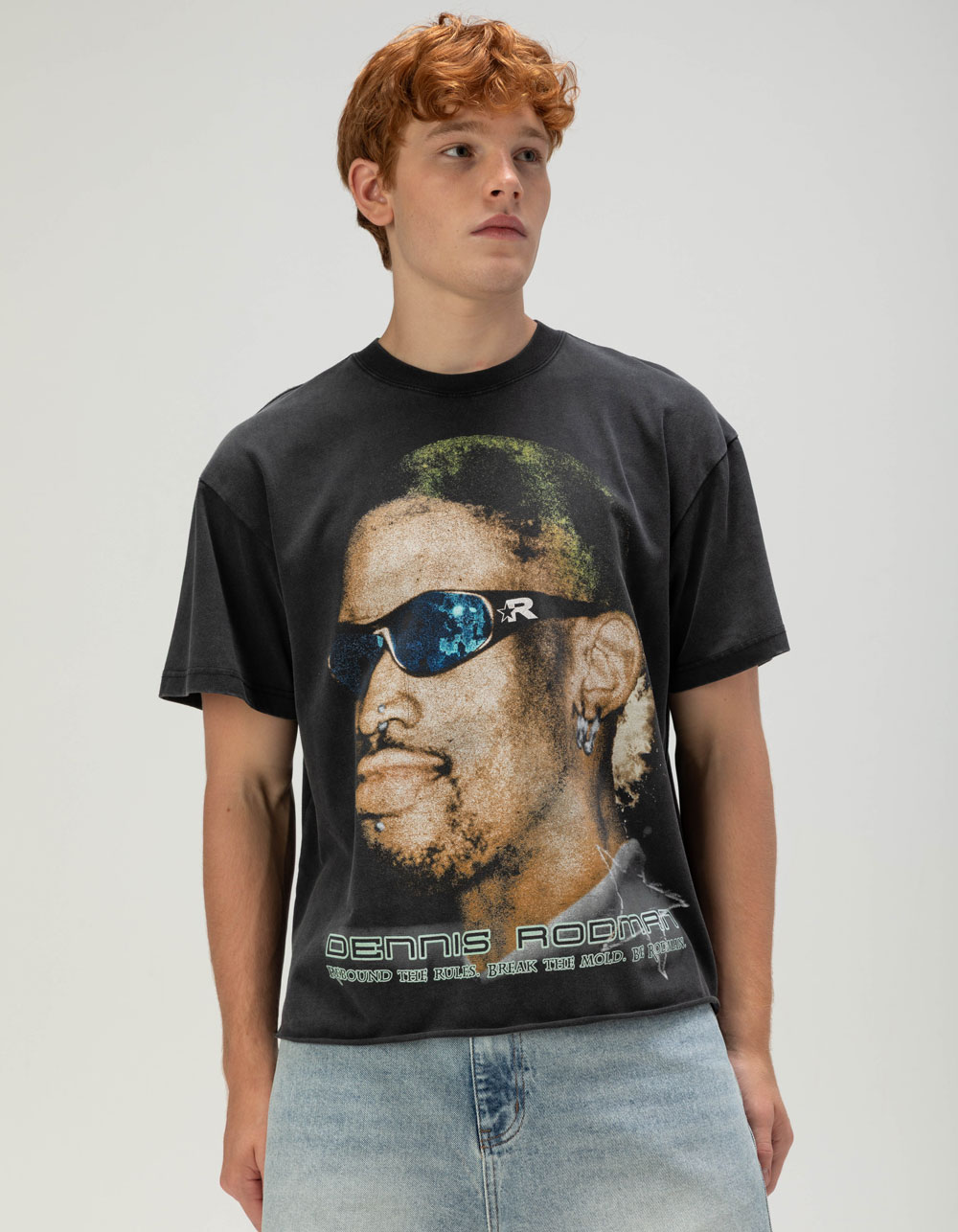 RODMAN BRAND Break Mens Crop Boxy Tee - WASHED BLACK