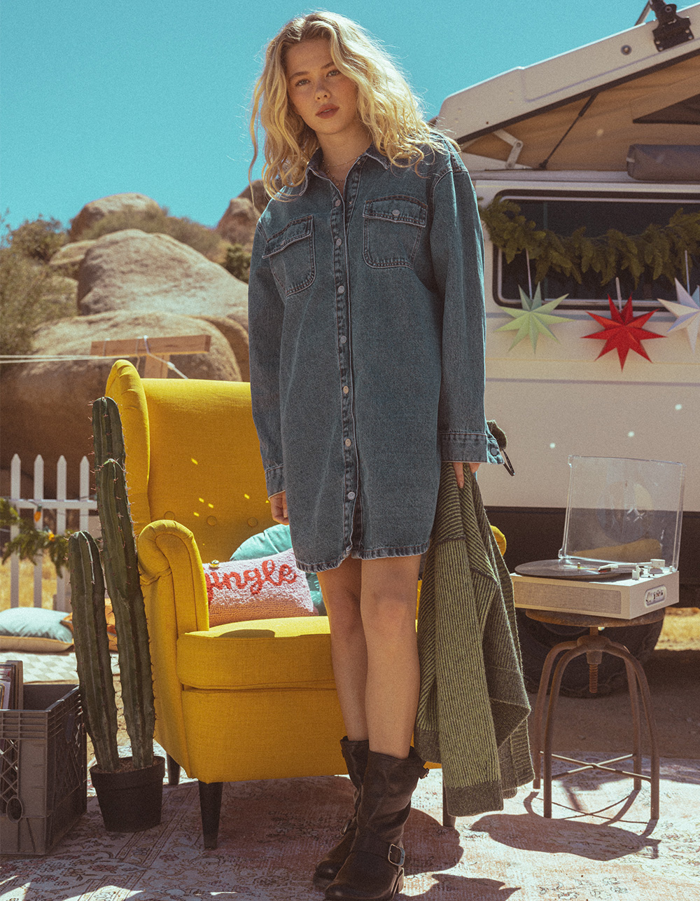 NOISY MAY Malva Womens Denim Dress - MEDIUM WASH