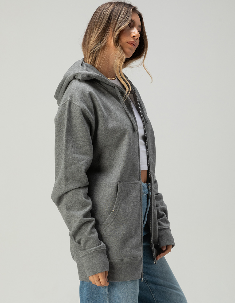 SANTA CRUZ Scrawl Dot Womens Zip-Up Hoodie - HEATHER GRAY