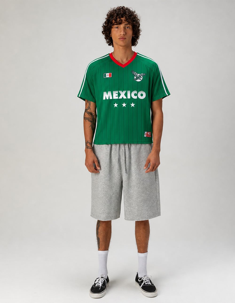 RSQ Mens Mexico Baggy Crop Soccer Jersey - GREEN