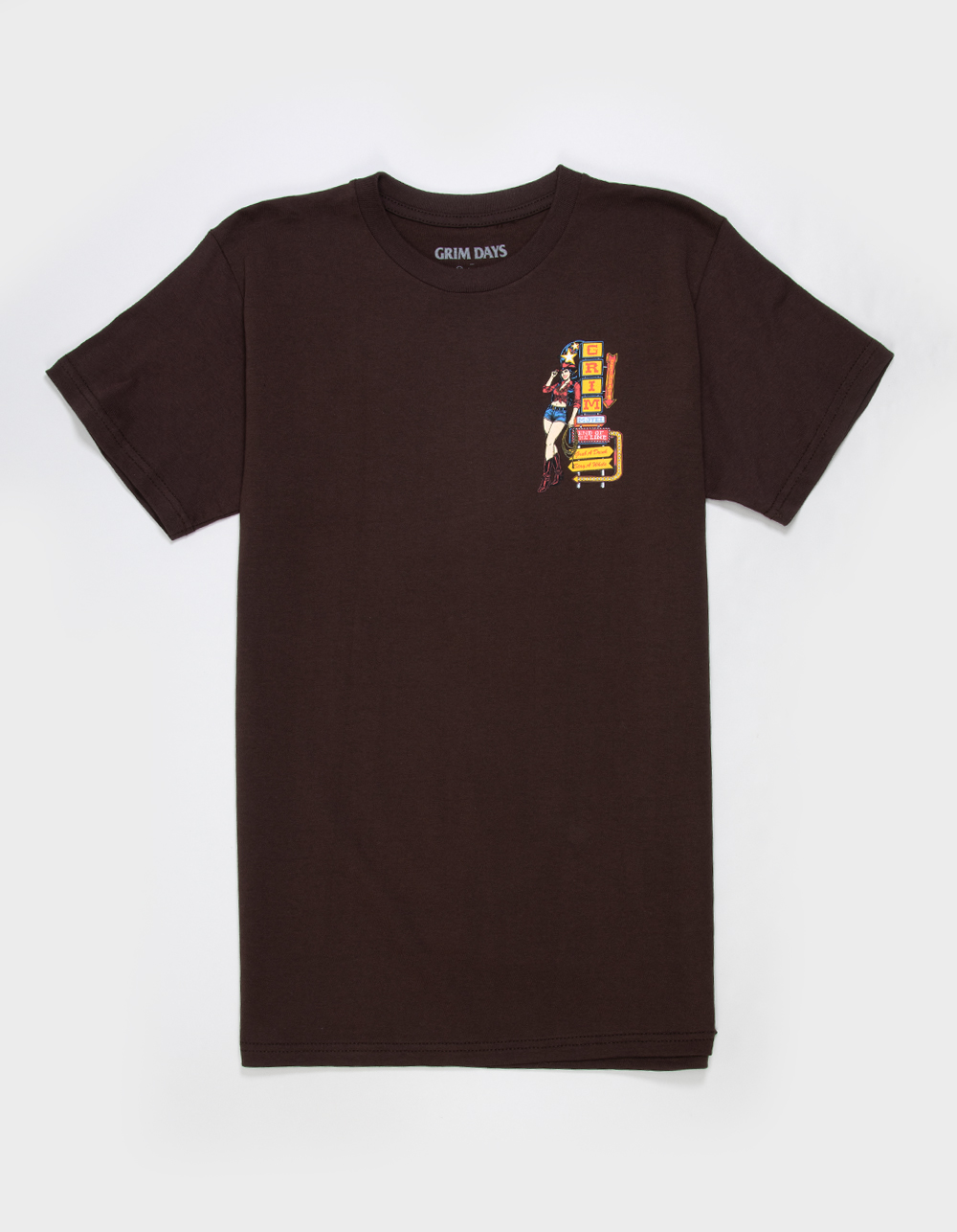GRIM DAYS Motel Mens Tee - BROWN