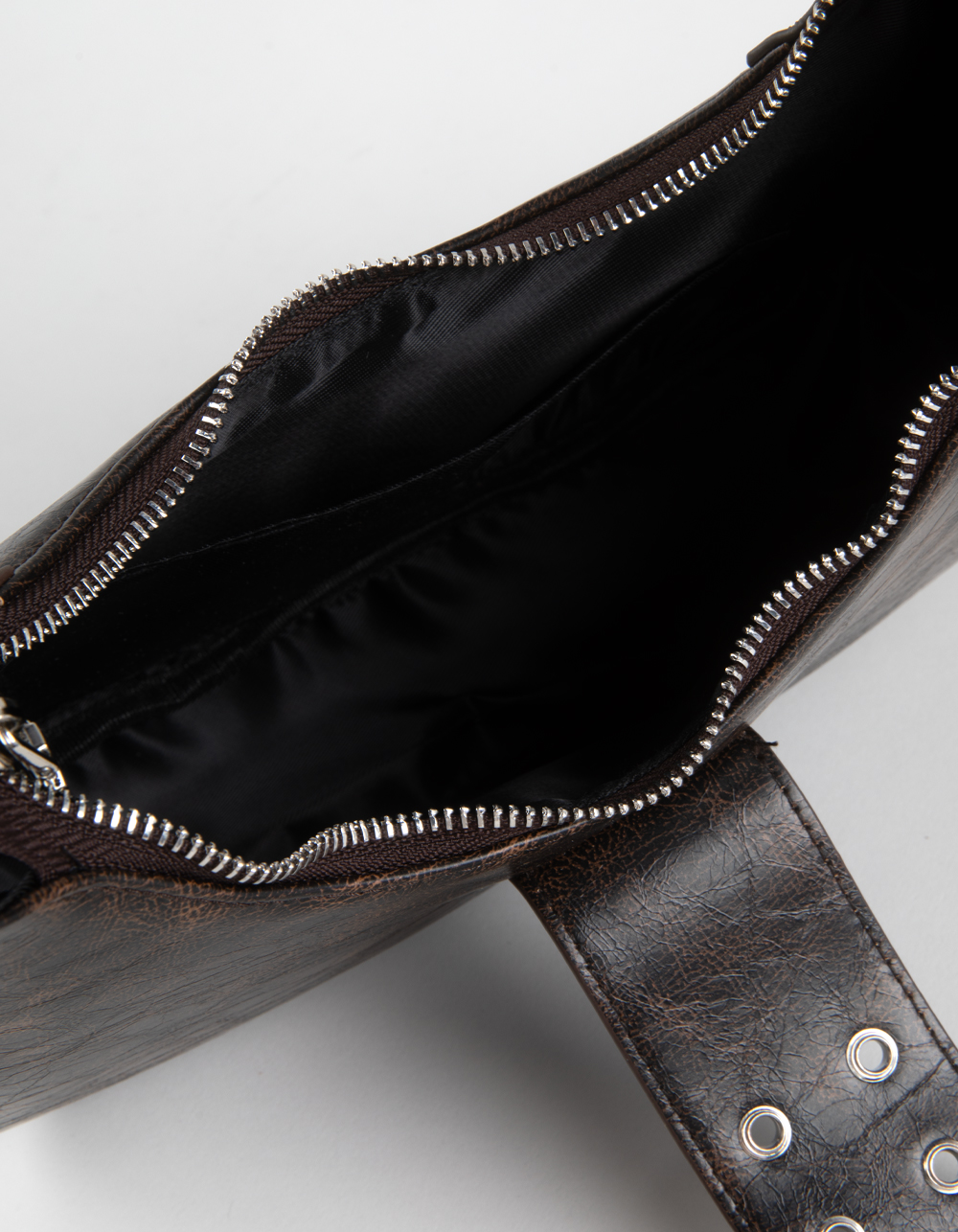 Buckle Shoulder Bag - BROWN
