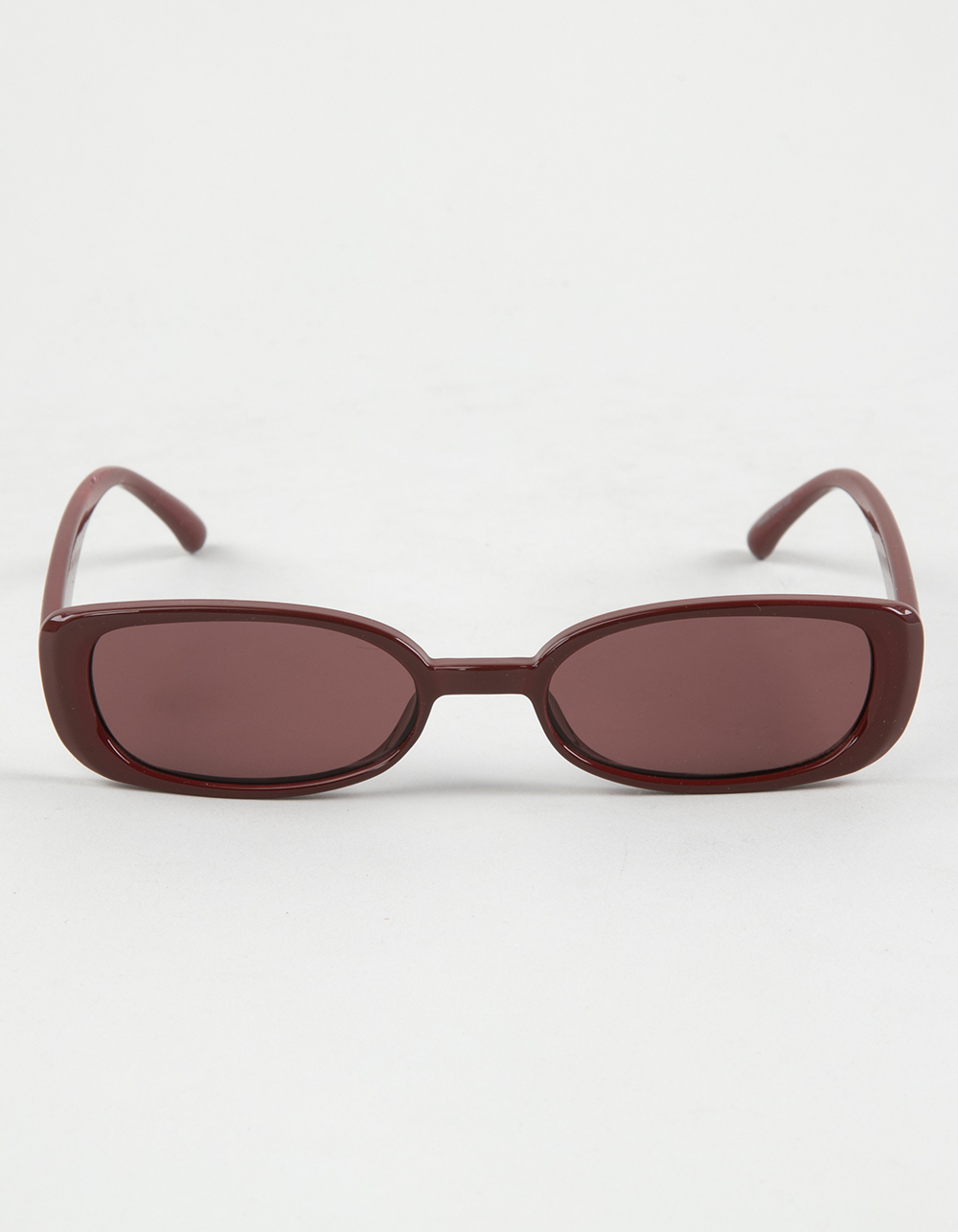 RSQ Rectangle Plastic Sunglasses - BURGUNDY