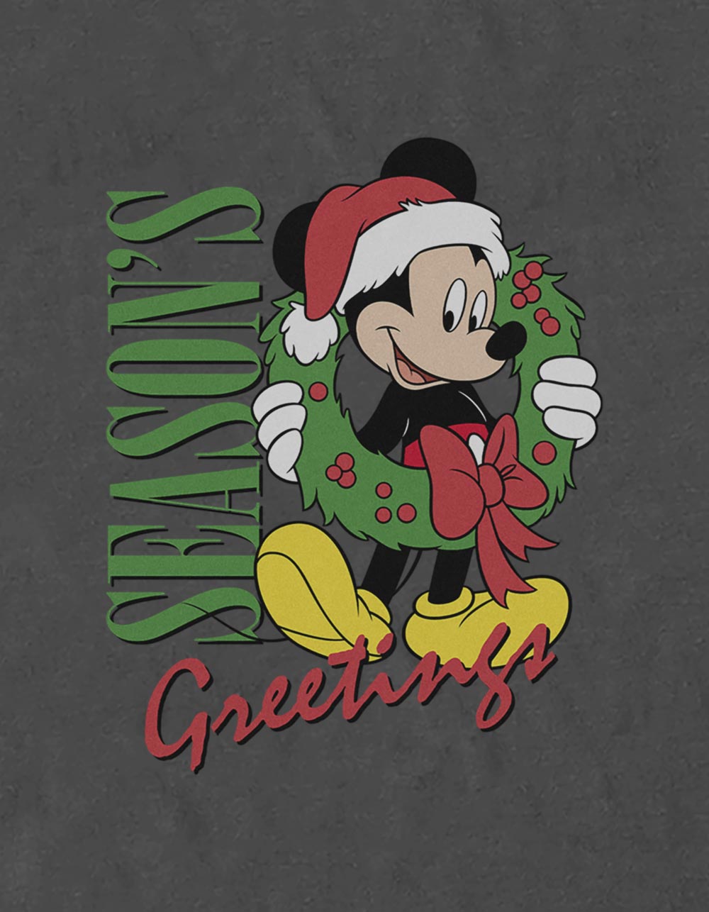 DISNEY Mickey Season's Greetings Unisex Tee - CHARCOAL