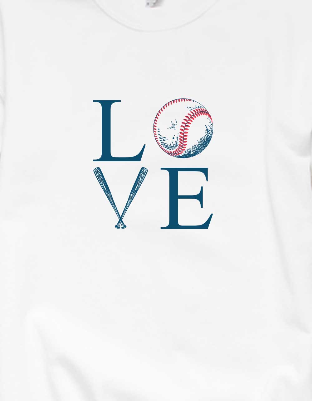 LOVE Baseball Unisex Crewneck Sweatshirt - WHITE