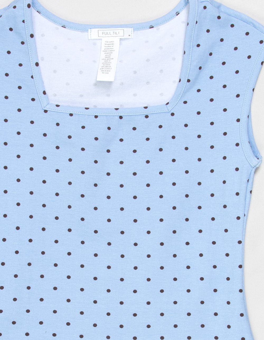 FULL TILT Dot Girls Square Neck Top - BLUE COMBO