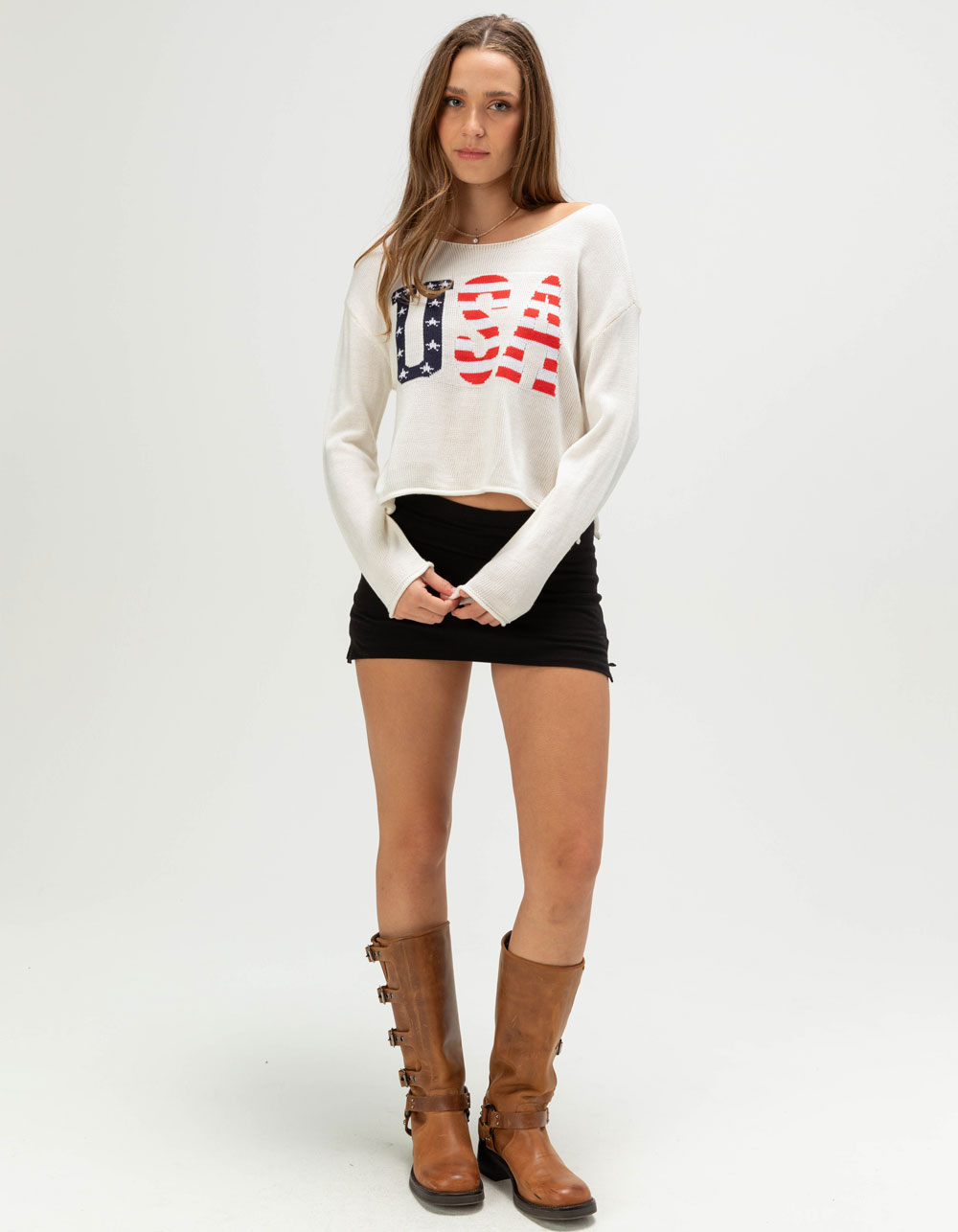 RSQ Womens Americana Sweater