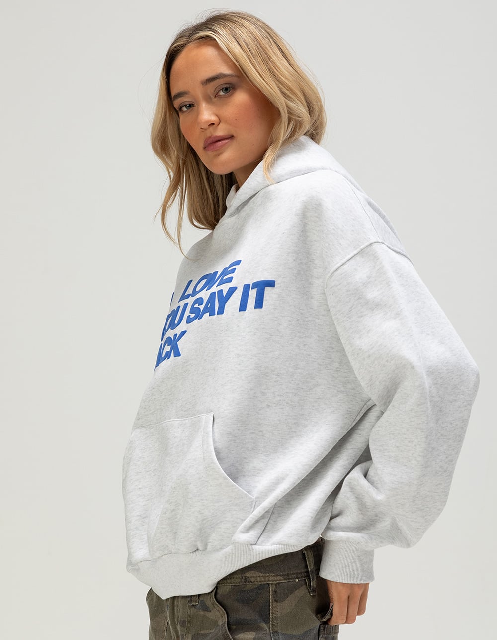 LONELY GHOST Ways To Say I Love You Womens Hoodie - HEATHER GRAY