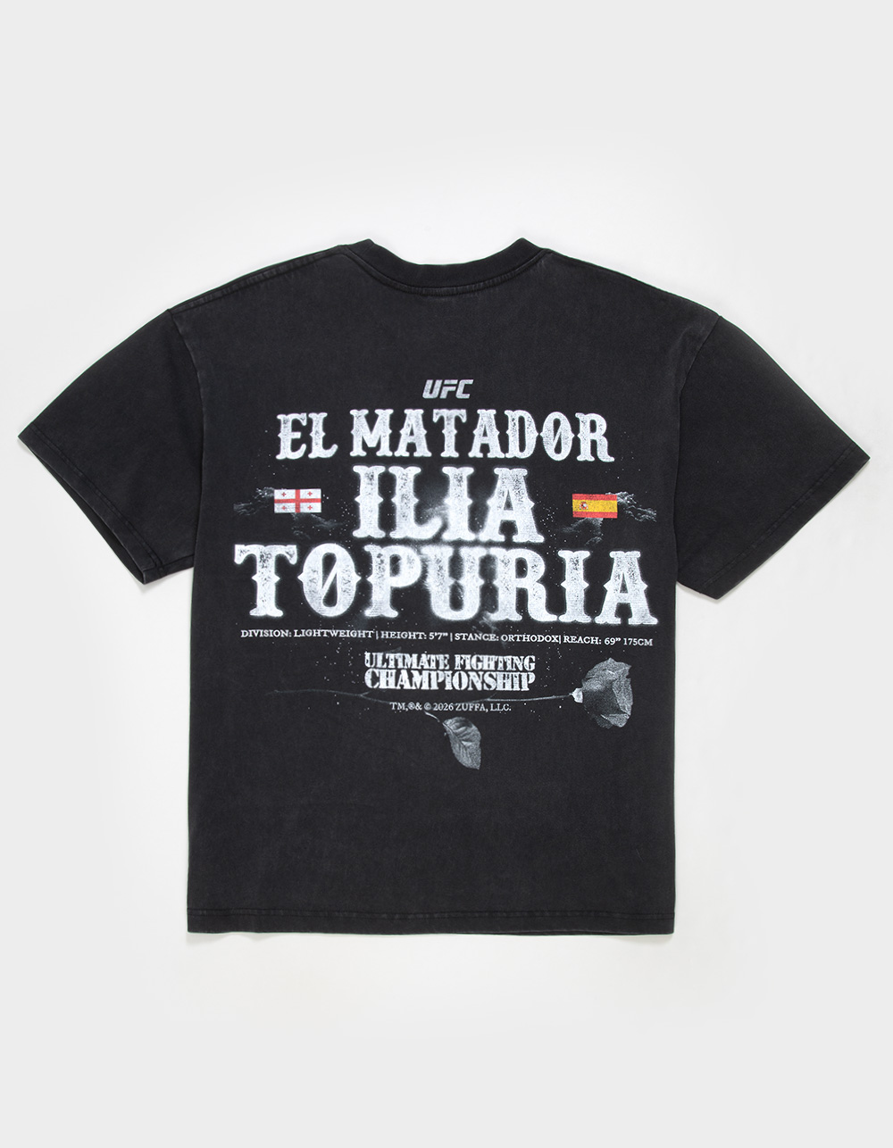 UFC Ilia Arms Raised Mens Boxy Tee - WASHED BLACK