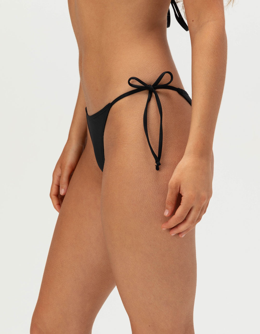 FULL TILT Cheeky Tie Side Bikini Bottoms - BLACK