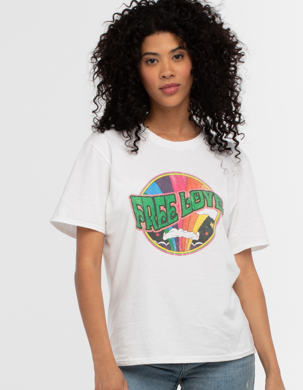 BDG Urban Outfitters Free Love Womens Oversized Tee - WHITE