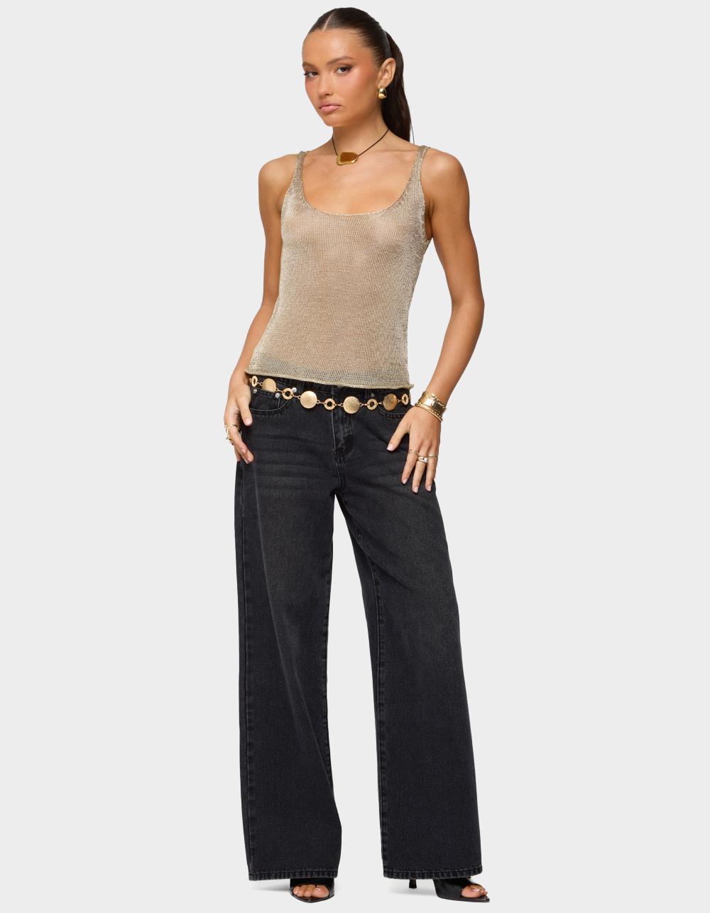 EDIKTED Ery Wide Leg Mid Rise Jeans