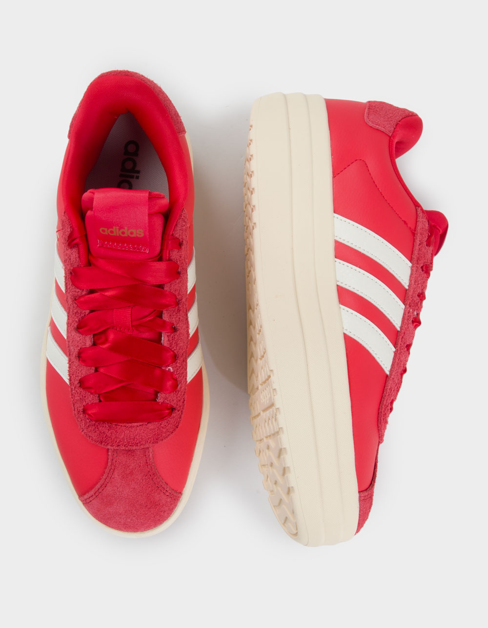 ADIDAS VL Court Bold Womens Platform Shoes - RED/WHITE