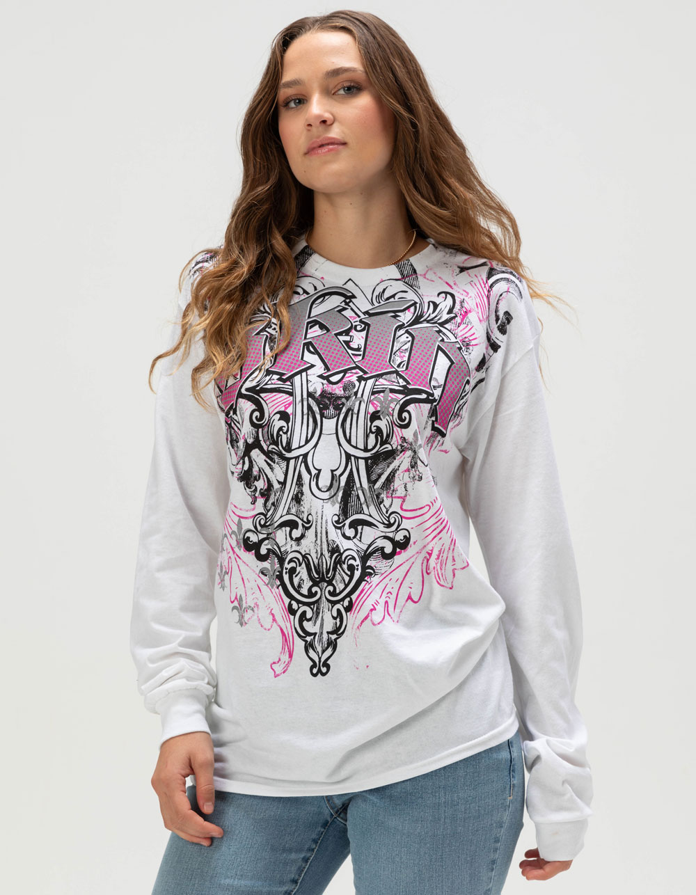 SKIN INDUSTRIES Patience Womens Long Sleeve Tee - WHITE