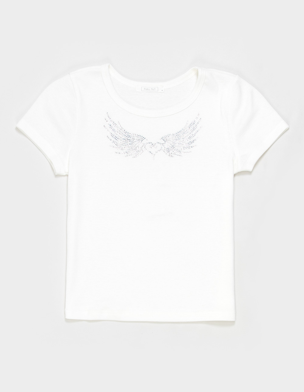 FULL TILT Heart Wing Embellished Girls Tee - CREAM