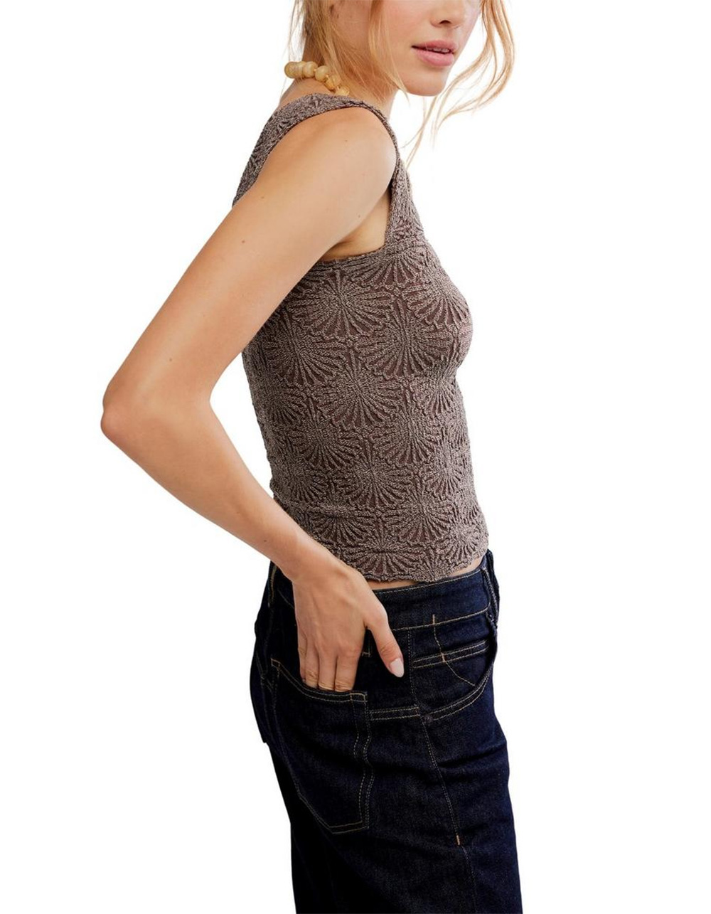 FREE PEOPLE Seamless Love Letter Womens Cami - CHOCOLATE