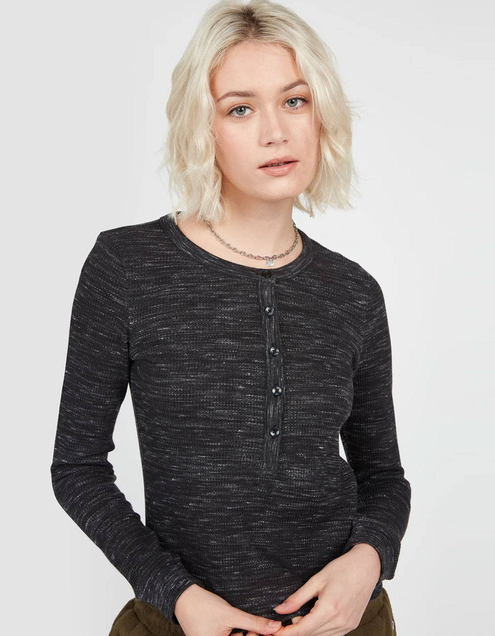 Apres Womens Henley Top BLACK Tillys