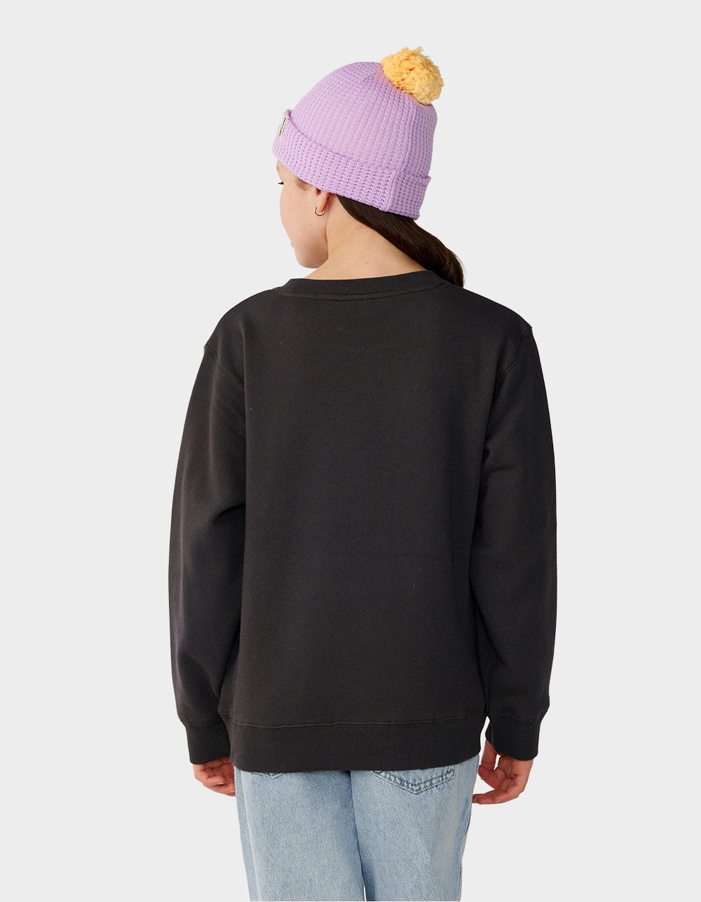 RIP CURL Costa Del Sol Girls Crewneck Sweatshirt - WASHED BLACK