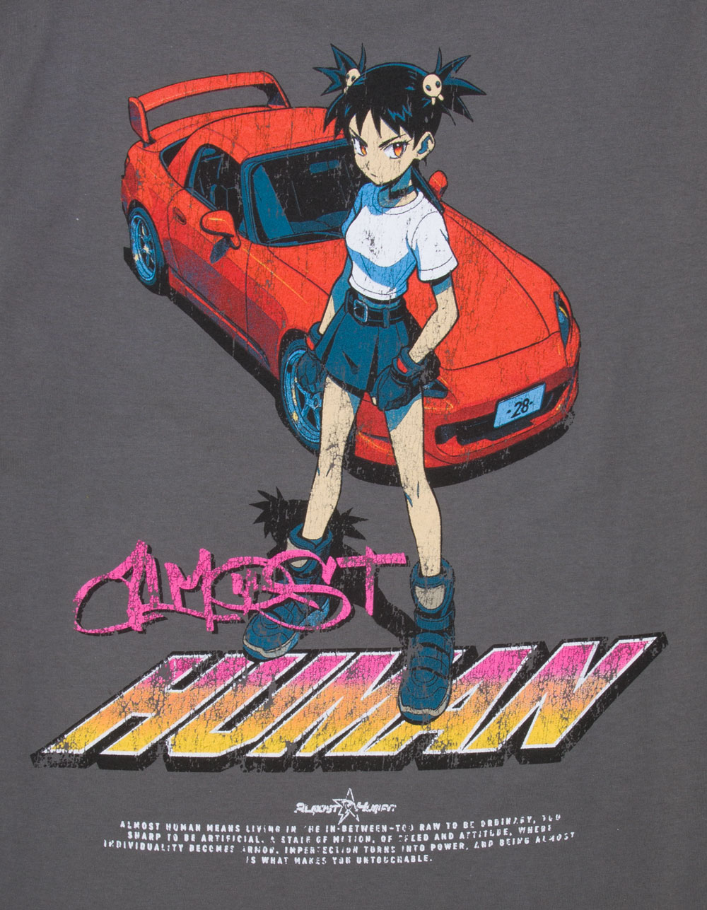 ALMOST HUMAN Ordinary Mens Tee - CHARCOAL