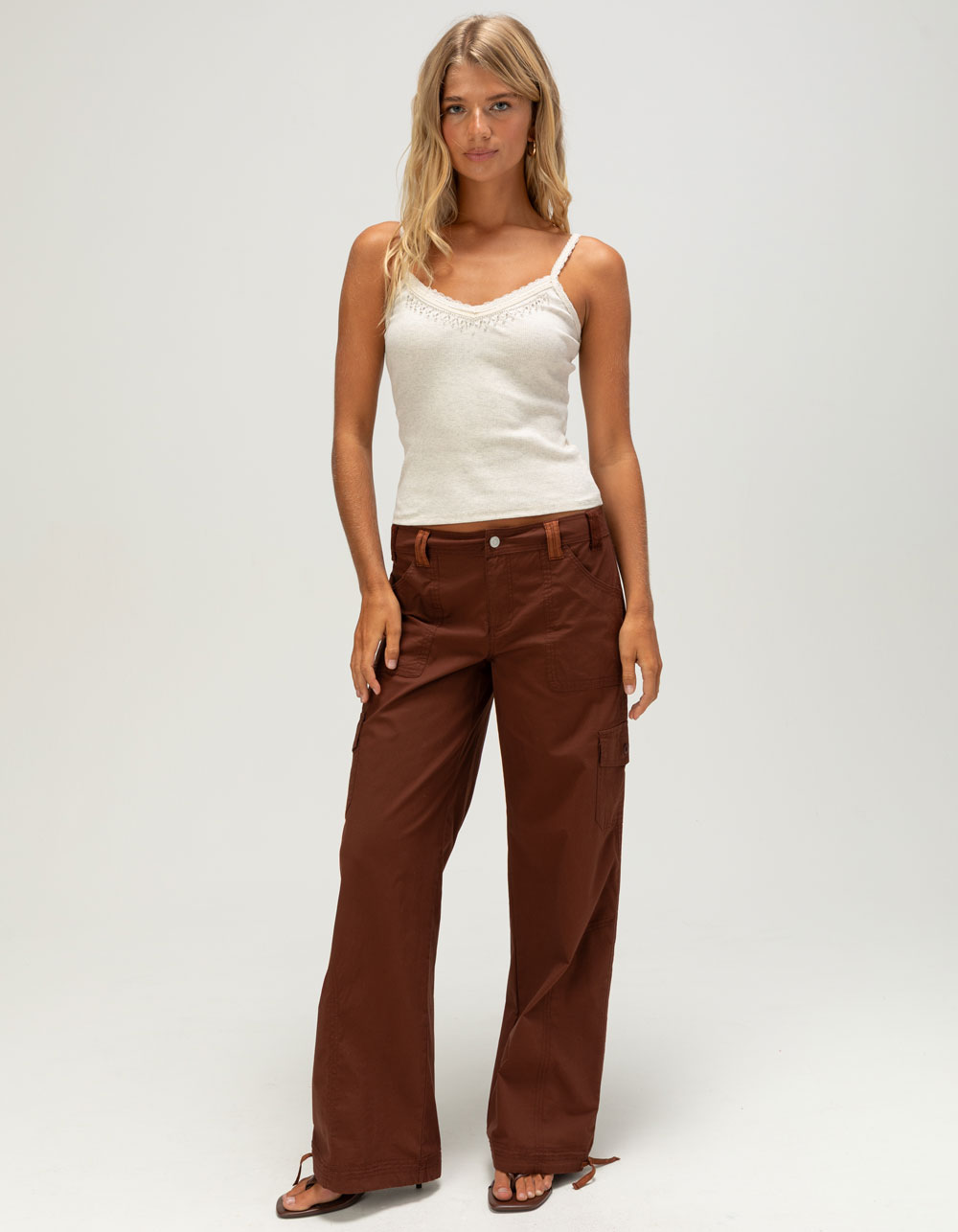 FULL TILT Sparkle Womens Cami - OATMEAL