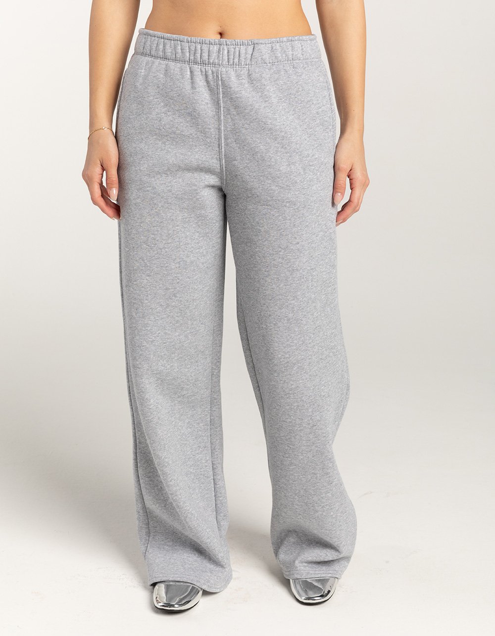 TILLYS Wide Leg Womens Sweatpants - HEATHER GRAY