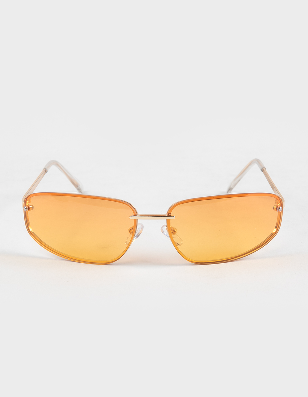RSQ Wrap Metal Rimless Sunglasses - ORANGE