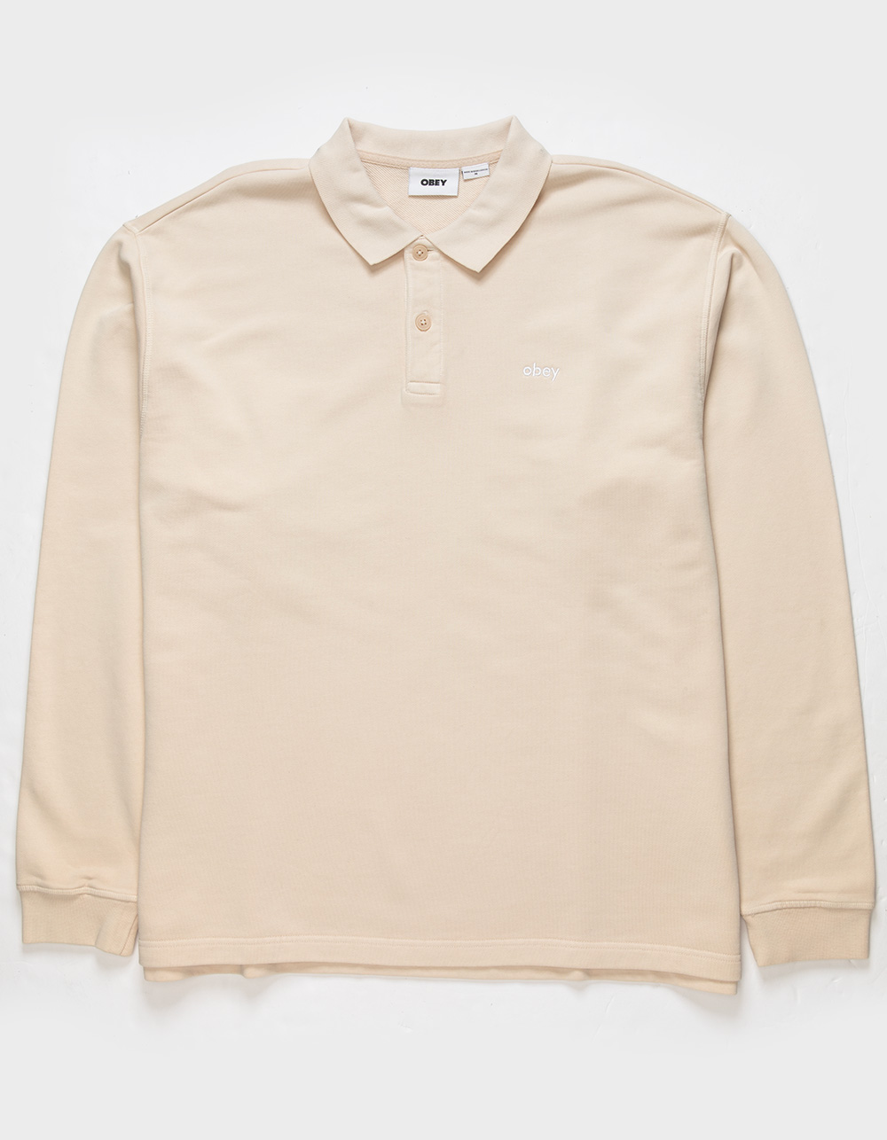 OBEY Lowercase Pigment Mens Long Sleeve Polo Shirt - CLAY