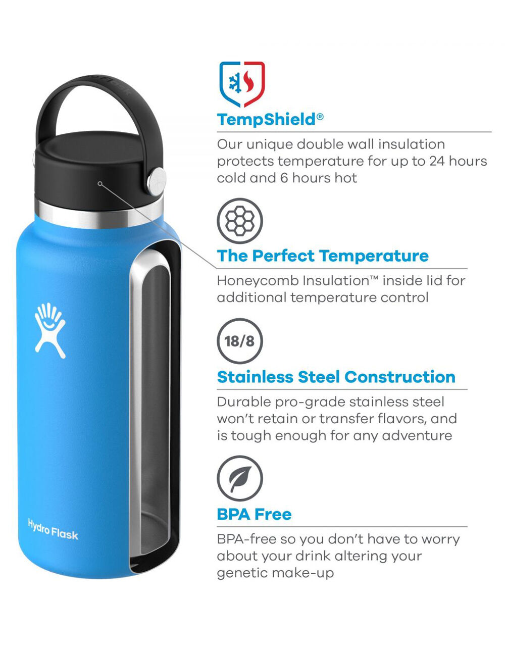 HYDRO FLASK Olive 40oz Wide Mouth Water Bottle image number 2