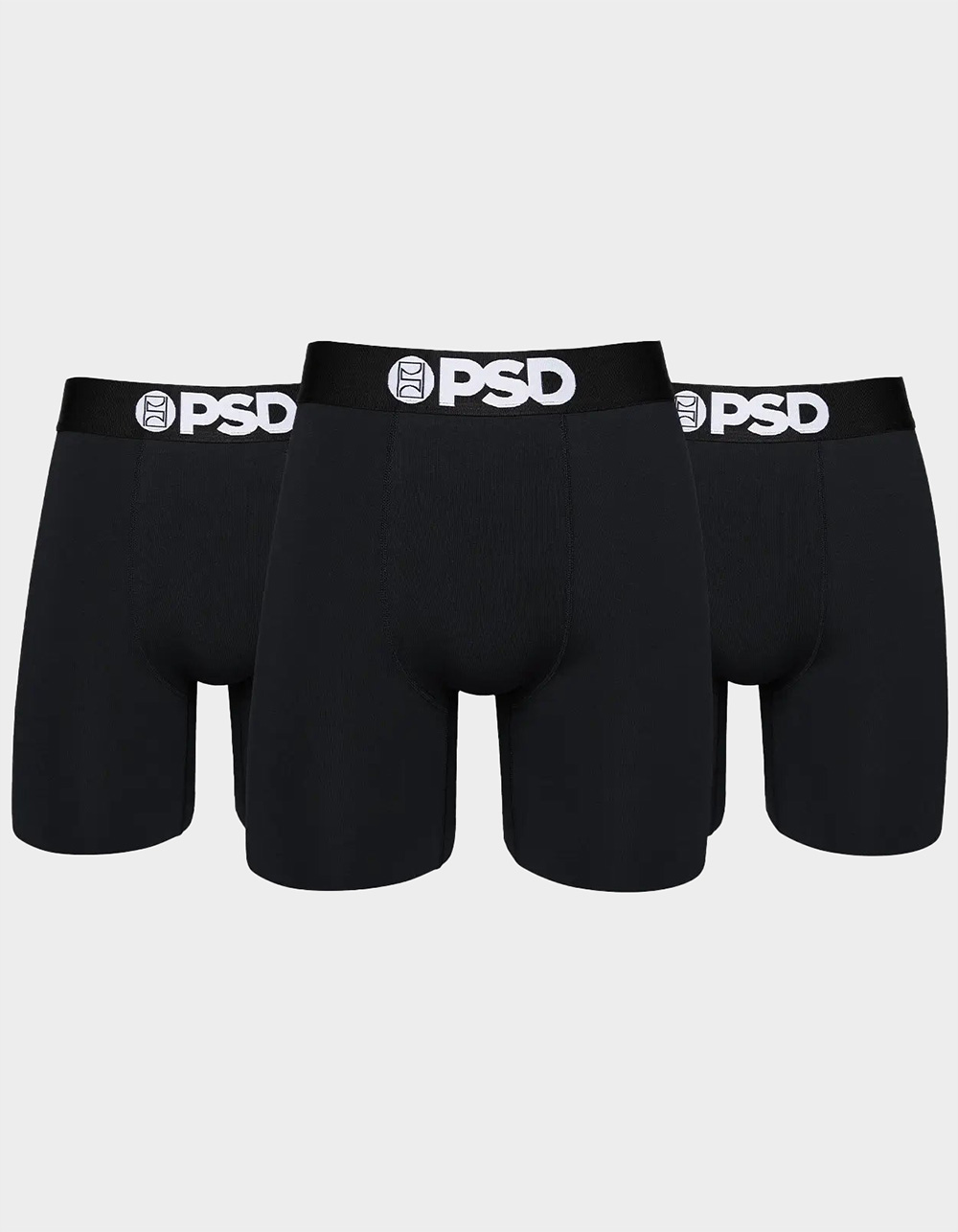 PSD Solids 3 Pack Mens Boxer Briefs - BLACK
