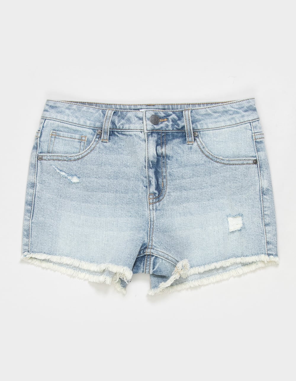 RSQ Girls Vintage High Rise Frayed Shorts - LIGHT WASH